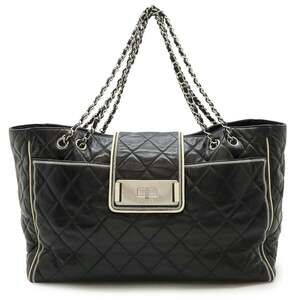 CHANEL Black Leather Tote Bag